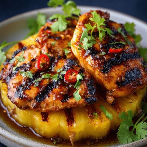 Aloha Grilled Pineapple Chicken - Ellie Kitchen
