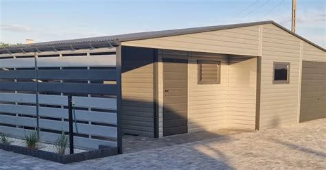 Garaż, wiata śmietnikowa, garaż blaszany, drewnopodobny, profil ...