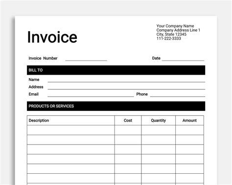 Invoice Sample Word 的图像结果