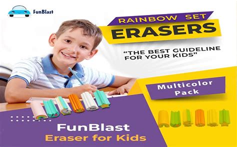 FunBlast Rainbow and Unicorn Erasers for Kids – Colorful Pencil Erasers ...