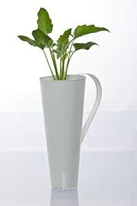 Green Gardenia GI-Metal Conical Shape Vase Table Top Planter, White ...