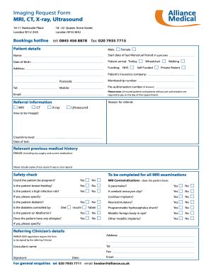 UK Alliance Medical Imaging Request Form - Fill Out, Sign & Share ...