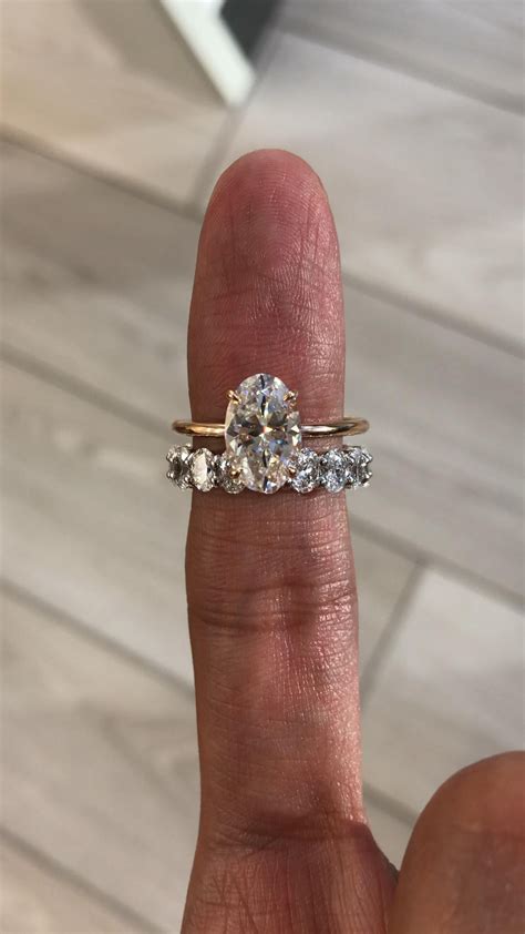 3 carat oval diamond hidden halo solitaire oval diamond eternity band ...