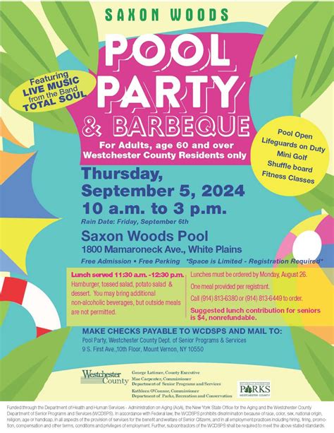 Westchester’s older adults can close out the summer with a pool party ...