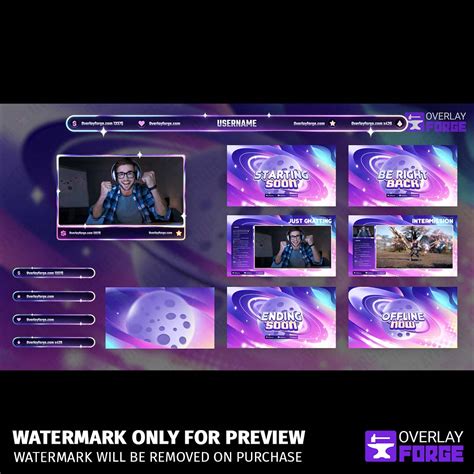 Stellar Dream Stream Package - Kawaii Overlay in Space
