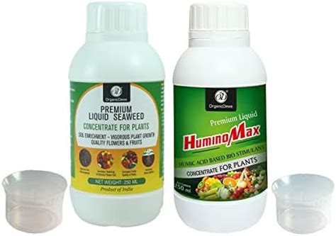OrganicDews Liquid Seaweed Fertilizer(250 ml) & Humic Acid Fertilizer ...