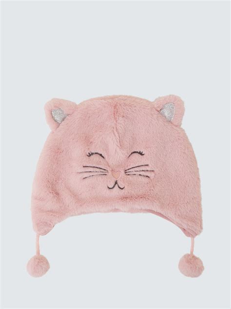 Angels by Accessorize Kids' Fluffy Cat Trapper Hat, Pink