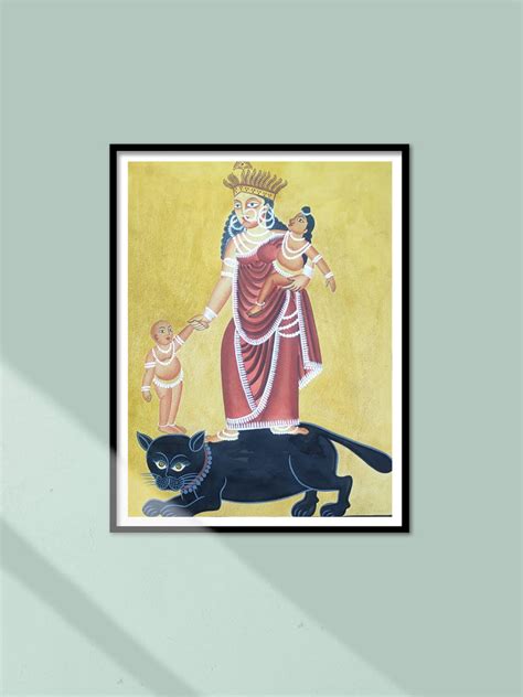Buy Authentic Painting of Shasti Mata in Kalighat Artform