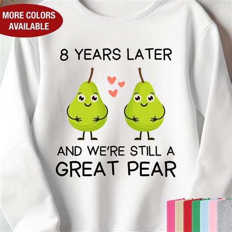 8th Anniversary Sweatshirt for Couple, 8 Year Anniversary Gift for Him ...