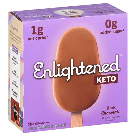 Enlightened Keto Collection Dark Chocolate Ice Cream Bars - Shop Bars ...