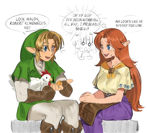 link and malon (the legend of zelda and 1 more) drawn by linesharkart | Danbooru