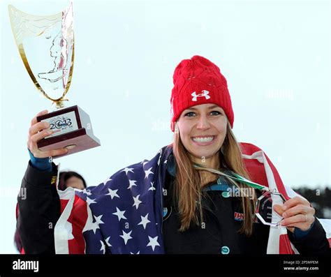 US athlete Noelle Pikus-Pace celebrates her second place after the ...