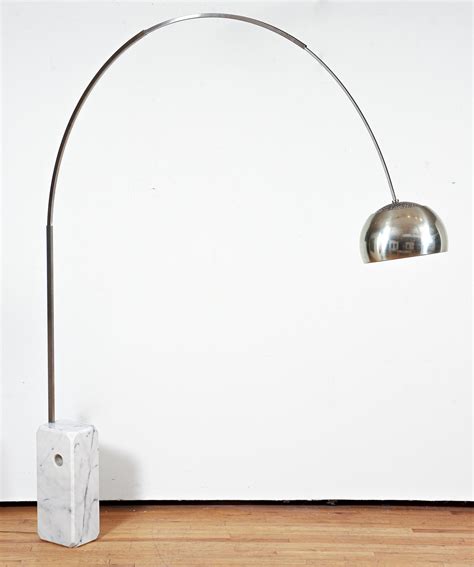At Auction: Vintage Arco Style Marble Base Floor Lamp