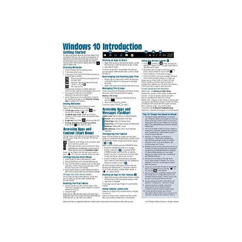 Buy Windows 10 Introduction Quick Reference Guide (Cheat Sheet of ...