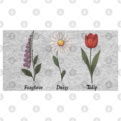 Foxglove-Daisy-Tulip - Foxglove Daisy Tulip - T-Shirt | TeePublic