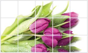 Indian Royals 75 cm Purple Flower With Leaves Wall Sticker ( 75 CM x 45 ...