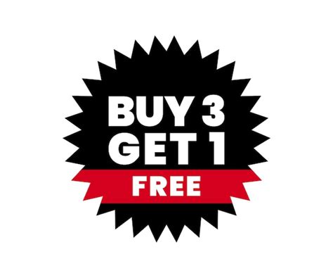 Buy 3 get 1 free ecommerce discount offer tags design template vector ...