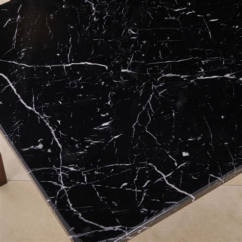 Buy (Refurbished) Jasper Faux Marble Top 6-Seater Dining Table - Black ...