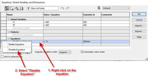 Image result for SolidWorks Equation Syntax
