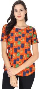 PRIME DESI FASHION Casual Short Sleeve Self Design Women Multicolor Top ...