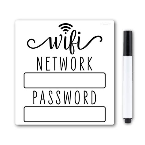 Mua White & Black WiFi Password Sign Fridge Magnet, Wifi Sign with Black Wet Erase Pen, Magnetic ...