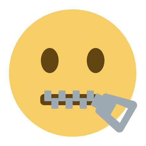 Top quality emoticon. Zip mouth emoji. Silent emoticon with closed ...