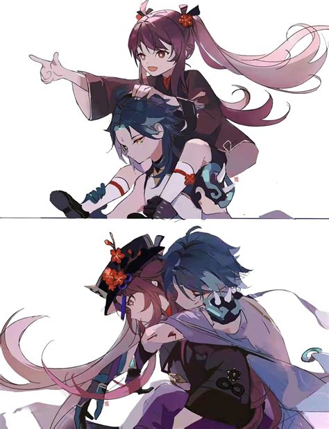 hu tao and xiao (genshin impact) drawn by qingxin_gua_yu | Danbooru