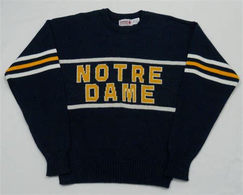 Vintage Notre Dame late-80s Knit Sweater by Cliff Engle. Men's Medium ...