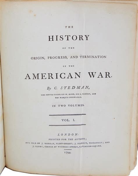 Lot - Scarce Revolutionary War Books: Stedman's American War (2vls)
