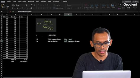 Materi Probabilitas & Statistika: Contoh Paired t test