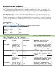 Image result for Financial Analysis Worksheet