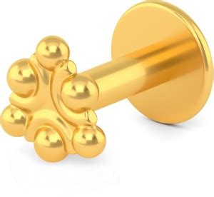 Joyalukkas Gleaming Bubbly 22kt Yellow Gold Nose Wire Price in India ...
