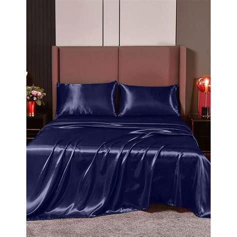 Cloud Fino Silk Satin Sheet Set- 6 Piece Sheet Set- Cal-Queen Size ...