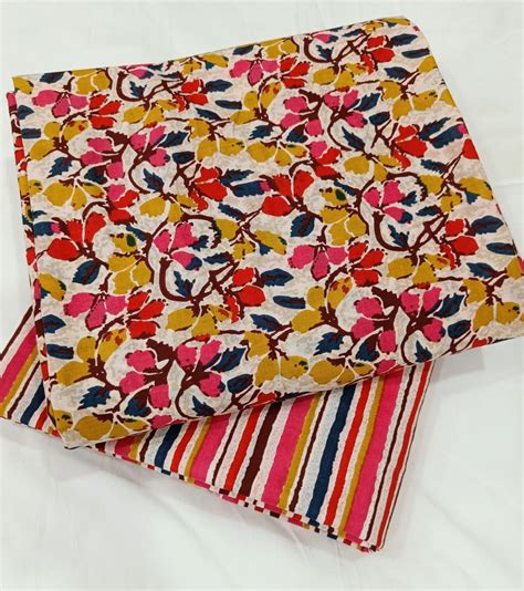 Traditional Hand Block Print Cotton Top And Bottom Set 2Pcys73