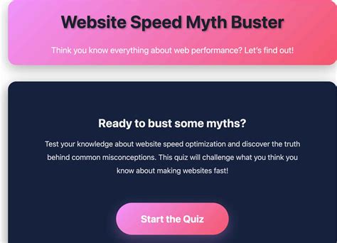 Website Speed Myth Buster Quiz – Fastest website