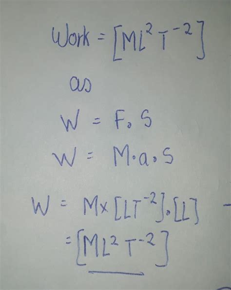 Find the dimensions of work. | Physics Questions - Brainly.in