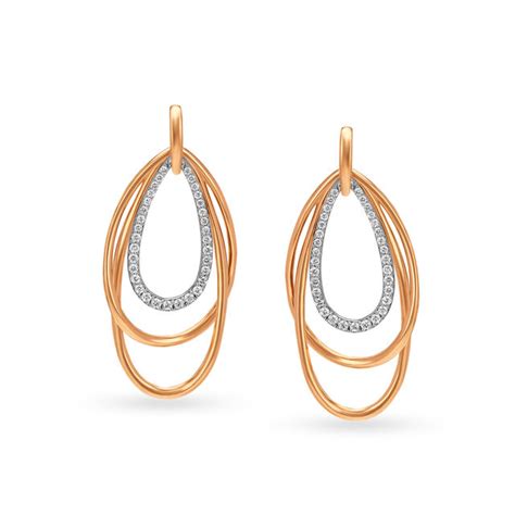 Spellbinding 18 Karat White And Rose Gold And Diamond Teardrop Pattern ...