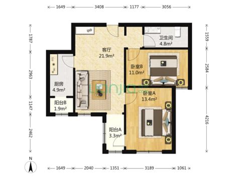 87平方中式两室一厅家居装修图片大全 - 家居装修知识网