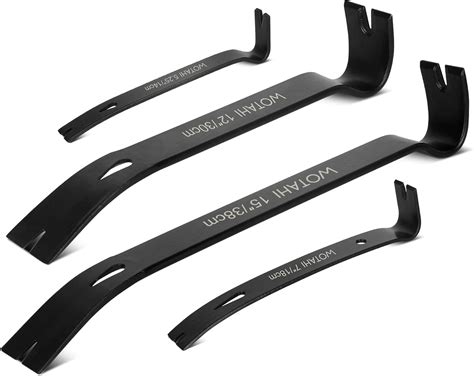 WOTAHI 4-Piece Flat Pry Bar Set - 15",12",7",5.25" Heavy Duty Nail Puller, Utility Claw Bar ...