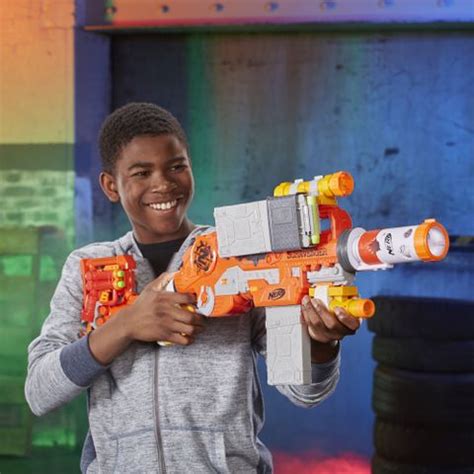 Nerf Zombie Strike Scravenger 12-Dart Blaster Guns & Darts - Zombie ...