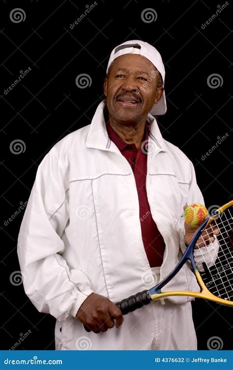 Older Male African American Tennis Player Stock Photo - Image of tennis ...