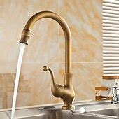 Kitchen Faucet,Antique Brass Single Handle One Hole Standard Spout ...