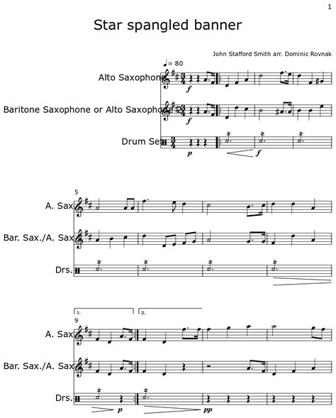 Image result for Baritone Star Spangled Banner Notes