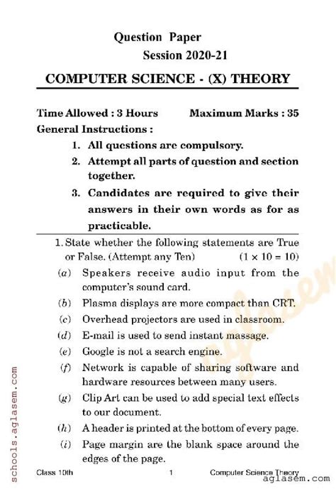 Image result for Class 10 Computer Science Question. Answer
