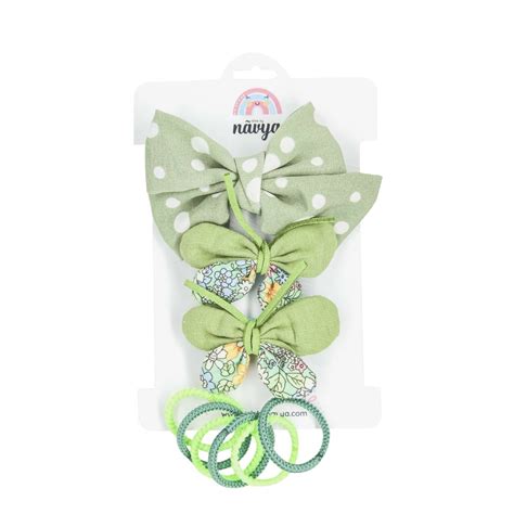 Greener On This Side - Hair Clip & Rubber band Set - (2-7 years) for g ...