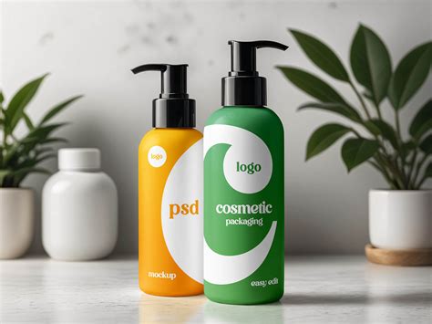 Free Cosmetic Pump Dispenser Product Bottle Mockup PSD - Good Mockups