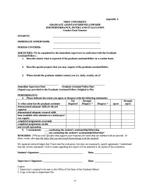 Fillable Online Graduate Assistant Evaluation Form - Troy University ...