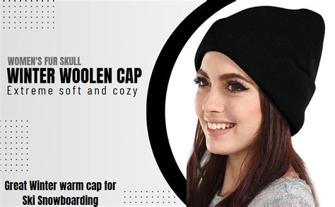 DIGITAL SHOPEE Plain Winter Woolen Wind and Snow Proof Knitted Beanie ...