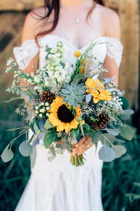 Rustic sunflower wedding bouquets 60 photos - Astyledwedding.com