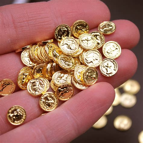 Gold Coins 25 or 50 or 100 Pk Miniature 1:6 Scale Gold, Silver Zinc ...